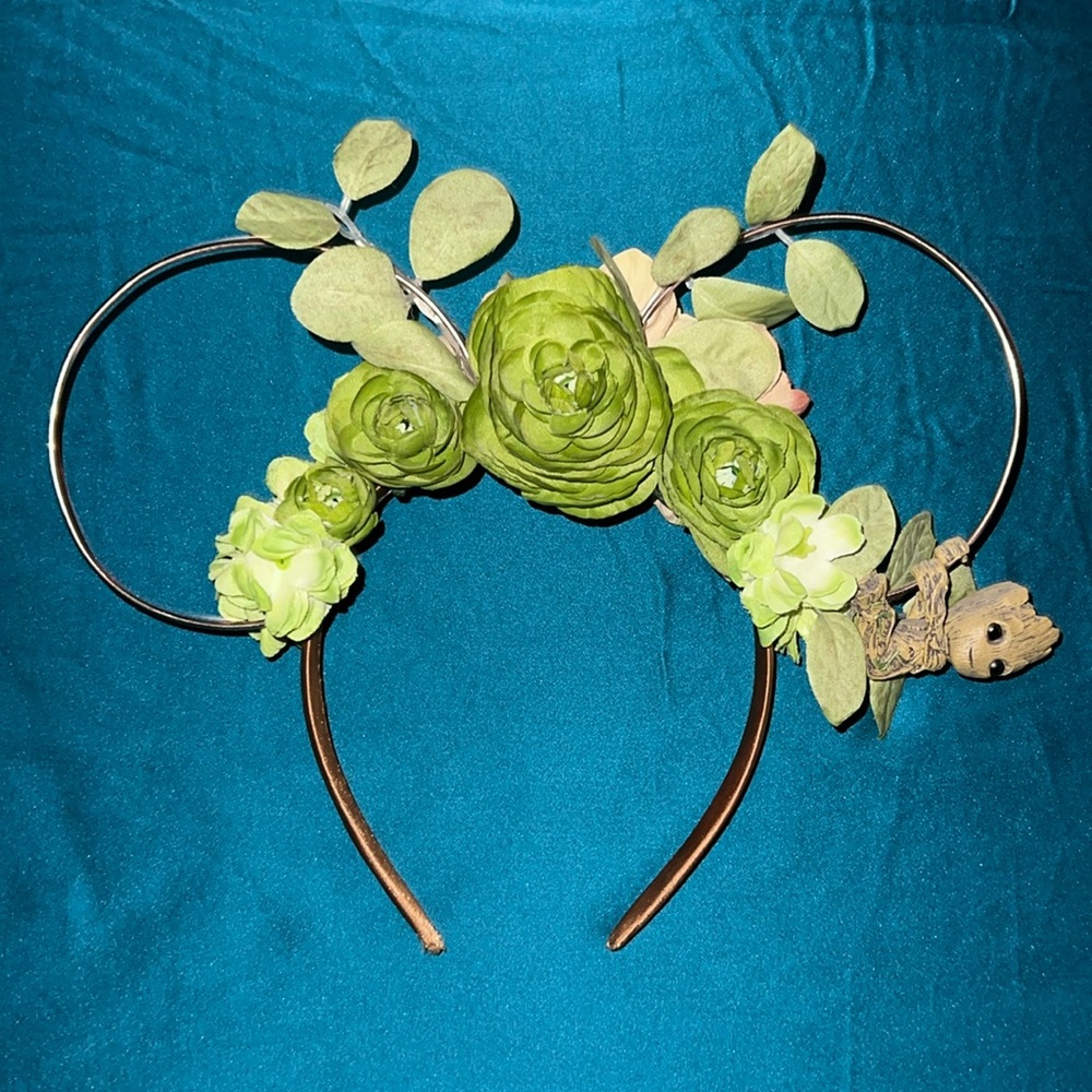 Baby Groot Inspired Wired Floral Mickey Ears